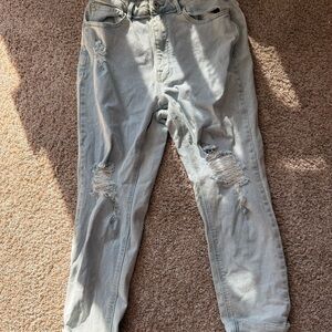 American Eagle Light Blue High Rise Mom Jeans